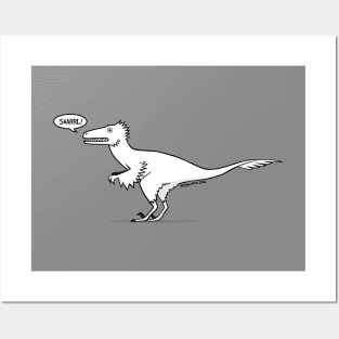 Cartoon Velociraptor Posters and Art